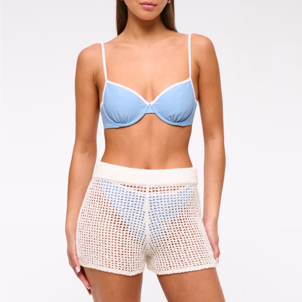 Abercrombie & Fitch Crochet-Style Coverup Shorts